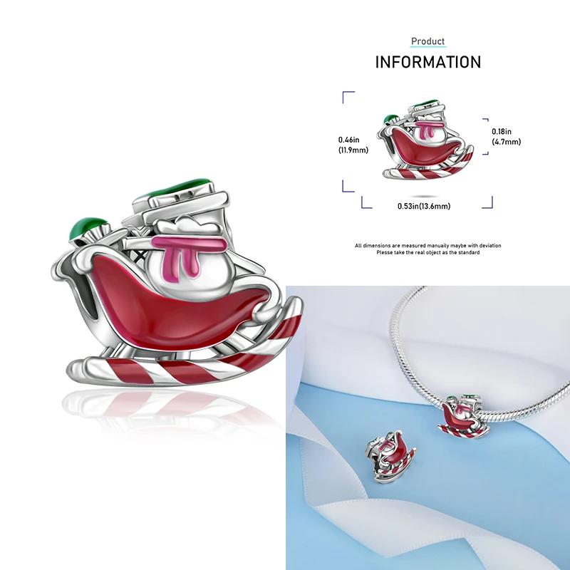 Christmas Charms Copper Elk Santa Claus Bead Snowflake Bell Snowman Charm Fit Original Bracelet Diy Jewelry