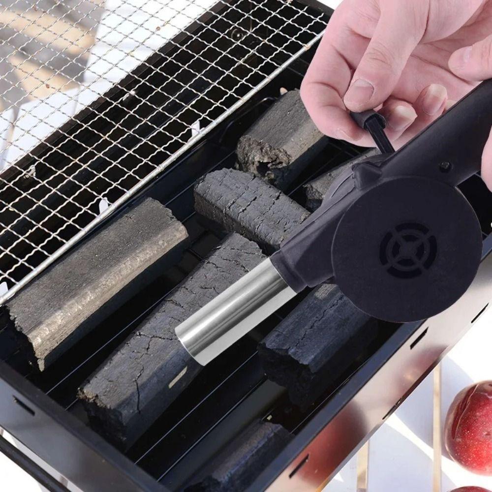 Durable Hand-cranked Air Blower Black BBQ Grill Fire Bellows Tools Barbecue Fan Outdoor