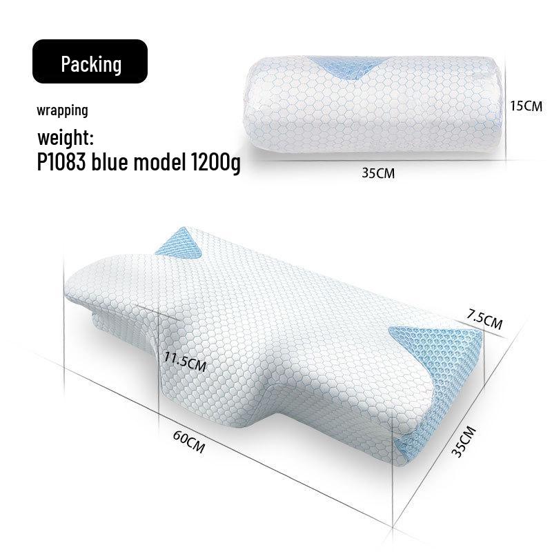 Butterfly Memory Foam Pillow: Slow Rebound, Zero Pressure Cervical Neck Support for Adults and Hotel Use