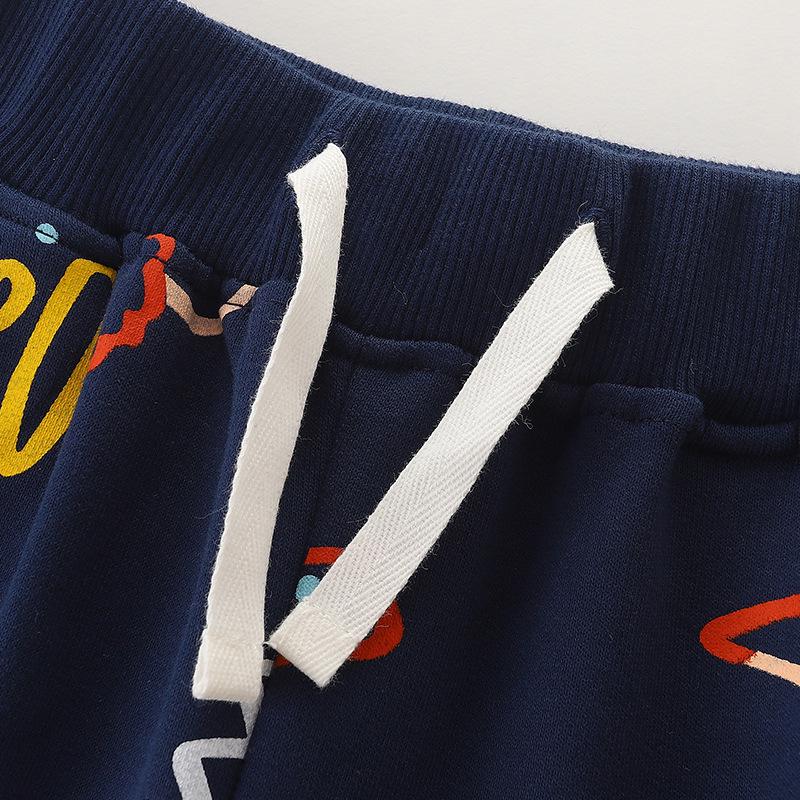 Autumn Boys' Joggers - European & American Style Printed Sports Pants for Kids