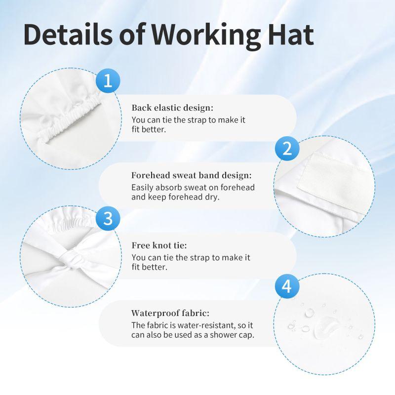 Autism Awareness Colorful Puzzle Pieces Working Cap Women Scrub Cap with Sweatband Adjustable Tie Back Hat Nurse Surgical Caps