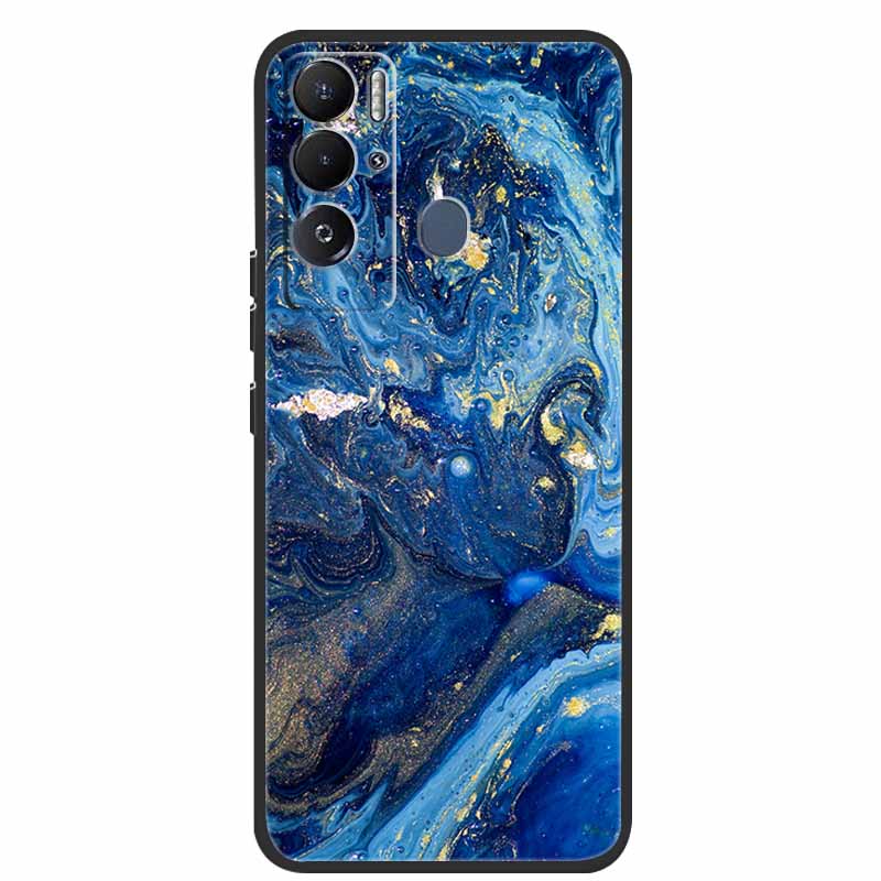 For Tecno Pova Neo Case Marble Soft Silicone Back Cover Phone Case for Tecno Pova Neo Bumper Coque LE6 Shockproof PovaNeo Funda