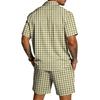 Herren Casual Zweiteiler Kurzarm Hemd mit Knöpfen und passender Shorts Leichte Sommerkleidung für Outdoor-Aktivitäten