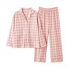 Autumn Winter Faux Cotton Sleepwear Long Sleeves Long Pants Homewear Fashion Women Pajamas Turn-down Collar Pajama