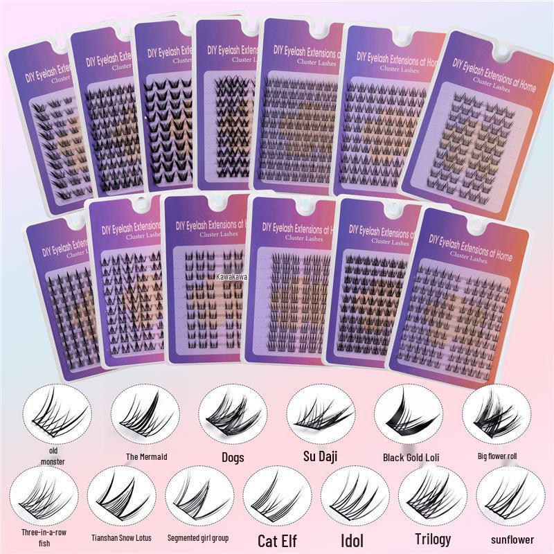 

10 Row Natural Thick False Eyelashes - Comic Fox Eye Sunflower Design Standard