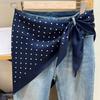 Polyester Polka Dot Head Scarf Elegent Waist Tying Scarf Luxury Bandana  Travel Matching