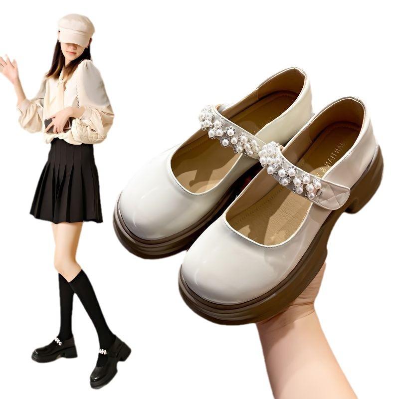 Mary Jane women's shoes 2025 new British style loafers women's spring small leather shoes French retro thick heel single shoes