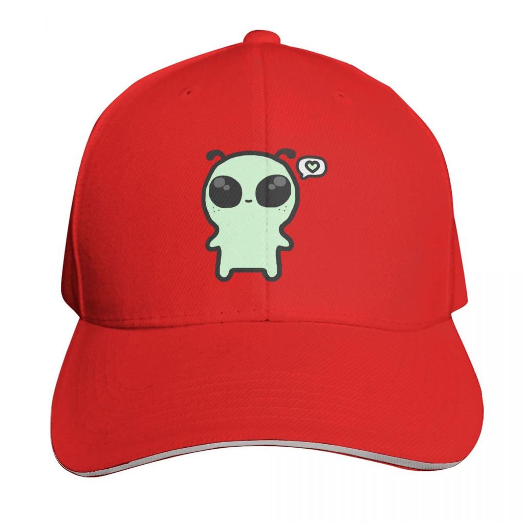 Cute green alien Baseball Cap Cotton Twill Breathable Contrast Two Tone Brim Snapback Flat Bill