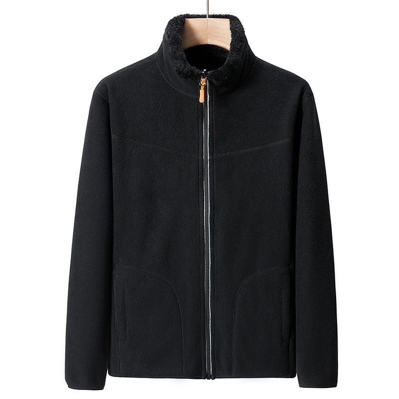 Women's Double-Sided Fleece Jacket with Stand-Up Collar - Thickened, Fleece-Lined Autumn/Winter Outdoor Cardigan & Windbreaker