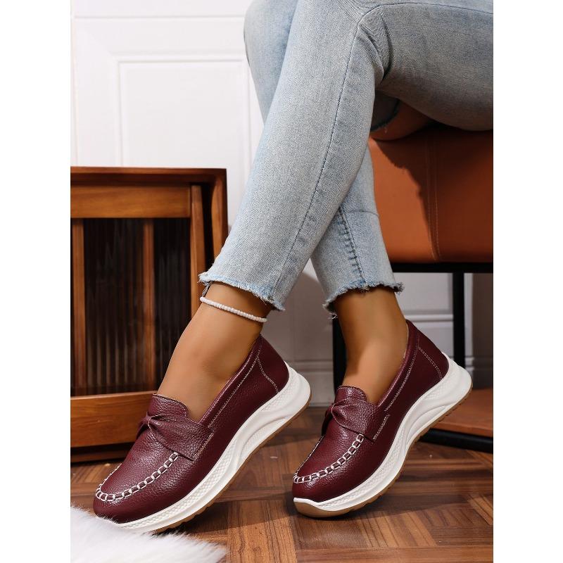 Winter 2025 New Platform Fleece Warm Cotton Shoes Women's Plus Size Comfortable Bow Comfortable Sneakers