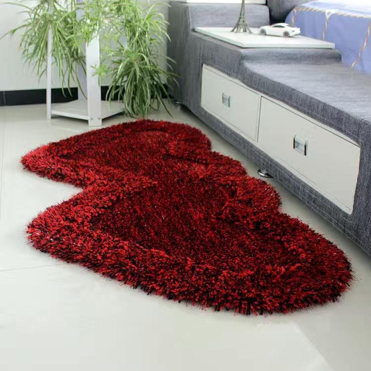Herz-Teppich Herzförmige Schlafzimmer-Fußmatte Nachttisch-Teppich Heim-Hochzeitsteppich