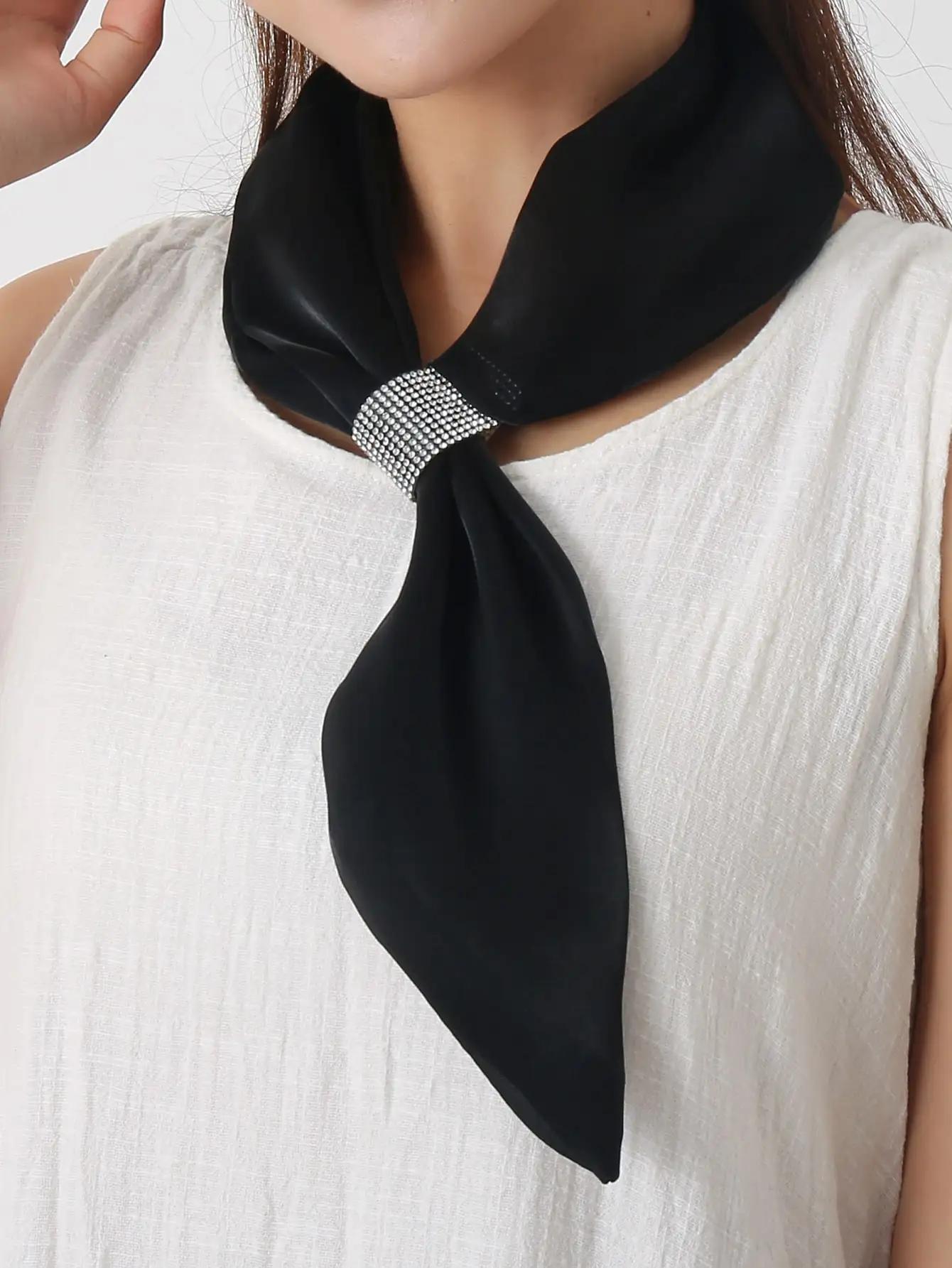 

1 шт. Шарф с отделкой стразами, Идеально подходит для выхода в свет и дополнения вашего образа. Элегантная бандана, повязка для волос, головная повязка