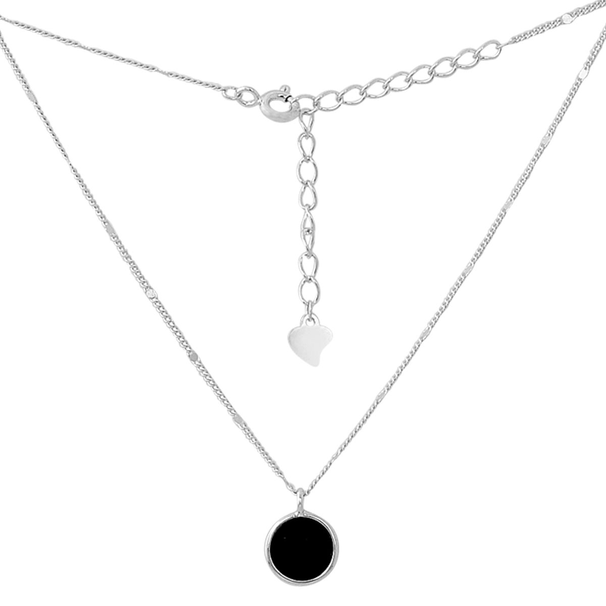 

Срібна каблучка з натуральним оніксом, вага виробу 2,03 гр (2160892) 40-45cm чорний