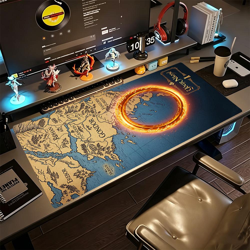 Lord Rings Personalized Name Mouse Pad Gamer Mousepad Computer Desk Keyboard Mat Non-Slip Rubber Bottom Gaming Accessories Ideal Gift for Gamers