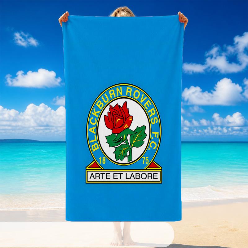 Quick Dry Beach Towel Blackburn Rovers Pattern, Lightweight Absorbent Towel for Pool Beach Vacation Use