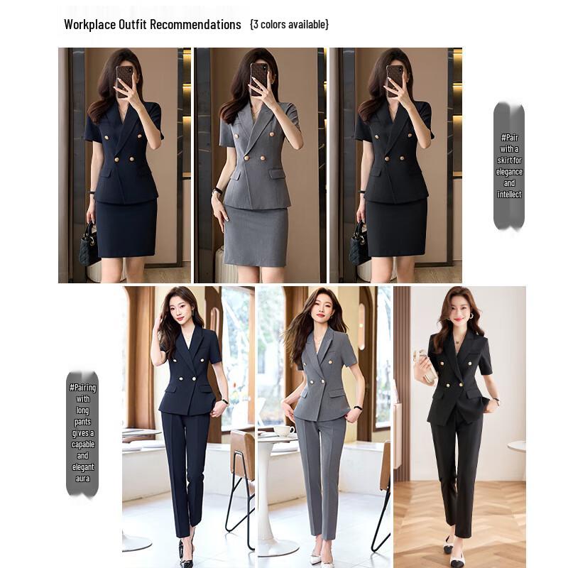Women's Short Sleeve Summer Professional Suit Set