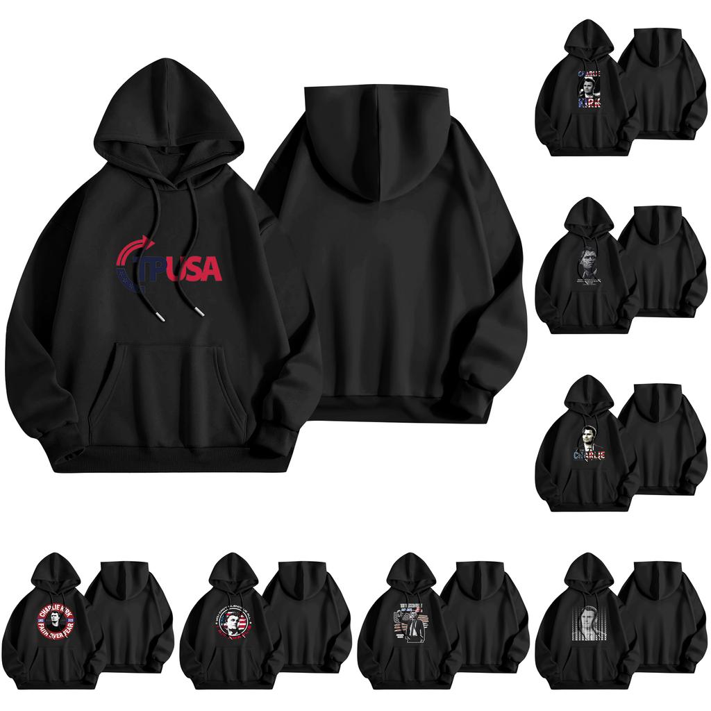Unisex Fashion Lightweight Long Sleeve Pullover With Pockets  Print Hoodie