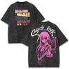 Goto Hitori Grafik T-Shirt Bocchi the Rock Anime Vintage Gewaschenes Oversize T-Shirt Herren Damen Kleidung Baumwolle Kurzarm T-Shirts