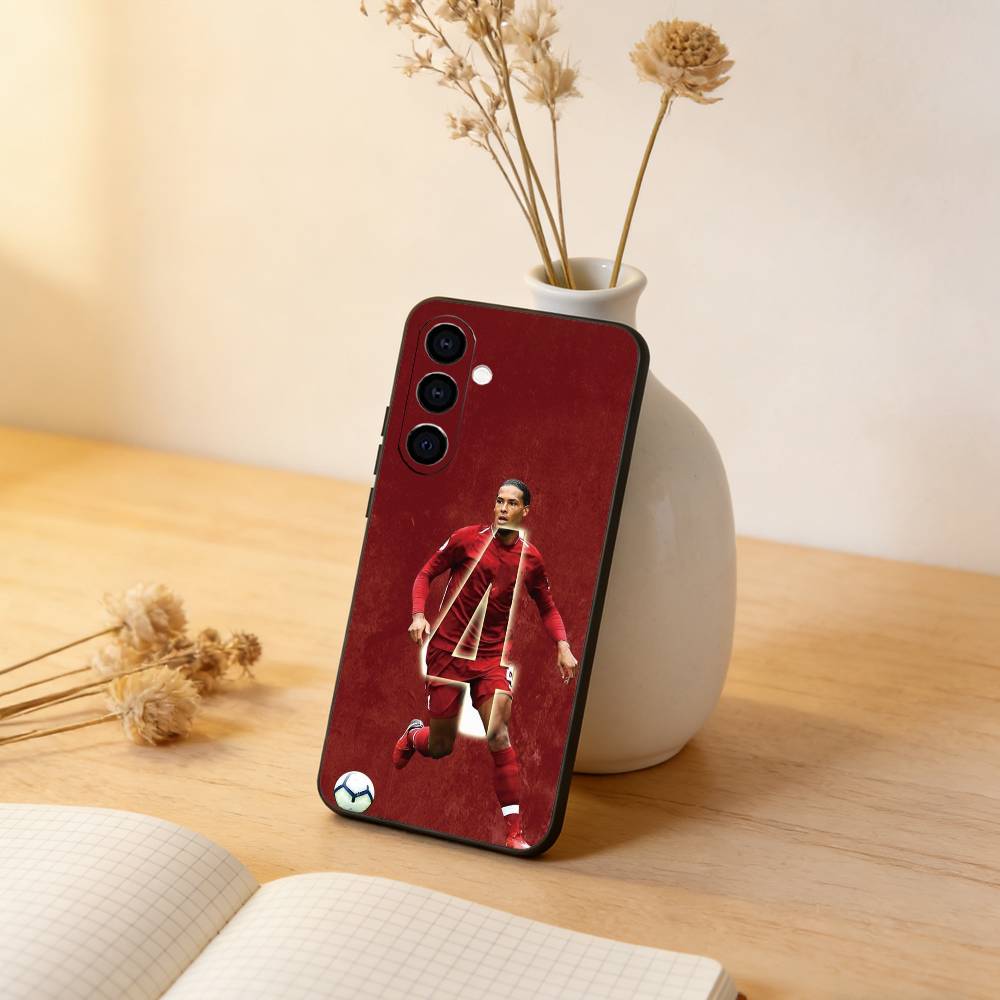 FOOTBALL V-Virgil van D-Dijk Phone Case Black Silicone Soft For Samsung Galaxy A73,A72,A71,A70,A53,A52,A51 Samsung a53 5g