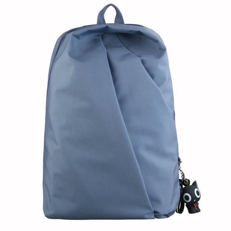 

School bag men s college students simple Japanese high school backpack ins trendy cool trend large capacity casual backpack women Single pack синий
