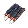 Compact Portable Three-Fold Plaid Umbrella