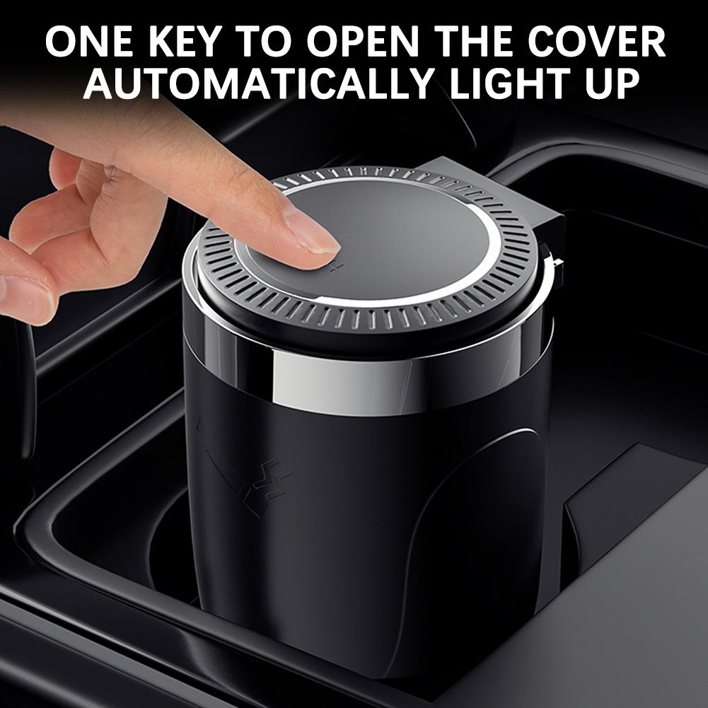Portable Car Ashtray With Lid,LED Sealing Cigarettes Ash-Cup,Detachable Metal Car Ashtrays,Car Accessories,For Home Travel Use