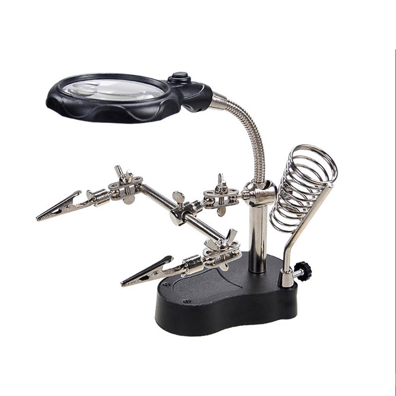 

1 комплект вспомогательного ремешка для ремонта, увеличительное стекло, материнская плата мобильного телефона, инструмент для обслуживания цифрового устройства, стол чёрный