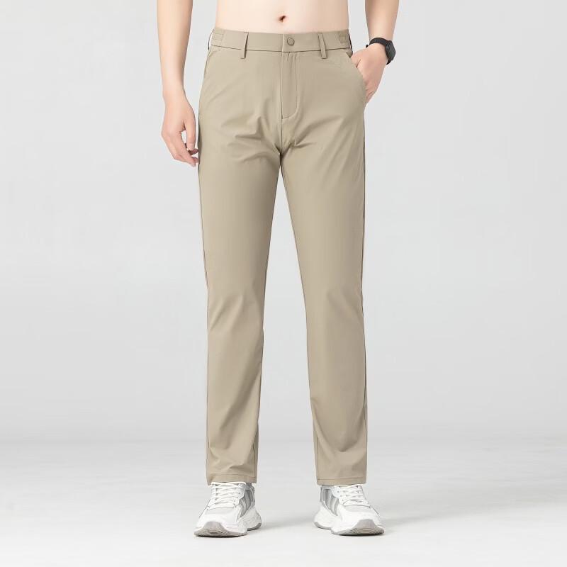 Men's Relaxed Fit Straight Leg Elastic Waist Casual Trousers