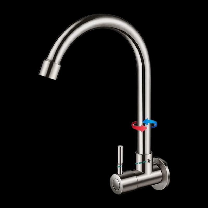 304 Stainless Steel Wall-mounted Single Cold Faucet