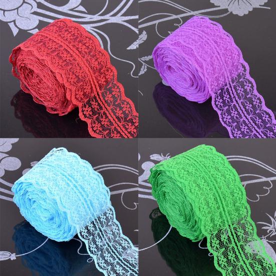 10m Embroidered Lace Trim Ribbon Band Clothes Handicraft DIY Sewing Decoration