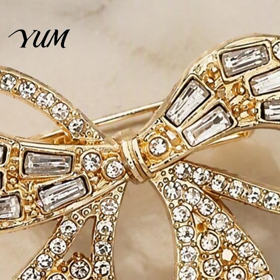 Women Jewelry Sparkling Rhinestone Bow Brooch, Mini Bowknot Shaped Lapel Fashion Accessory Pin, Clothing for Girls Pin