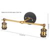 Vintage E26 Lamp Holder Wall Light AC110-120V Bronze Finish Wall Fixture Double Heads Iron Material Wall Lamp Stair Entry