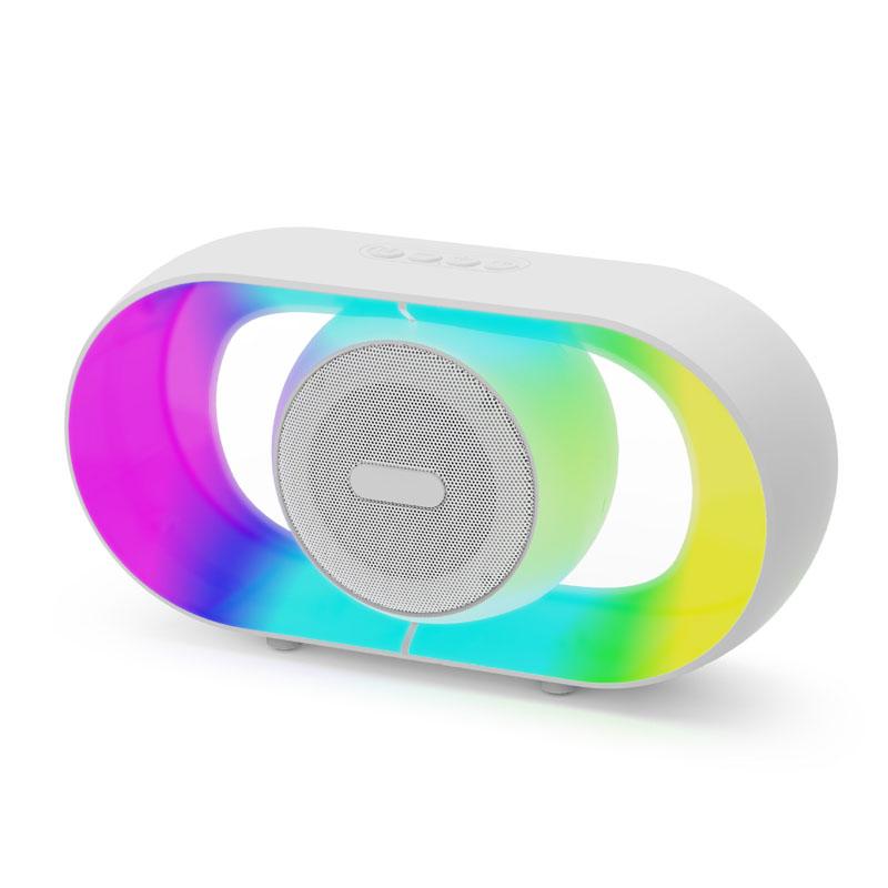 

Portable Outdoor Bluetooth 5.3 Speaker RGB Atmosphere Light Shocking Subwoofer Wireless MP3 Music Player Support TF Card USB білий