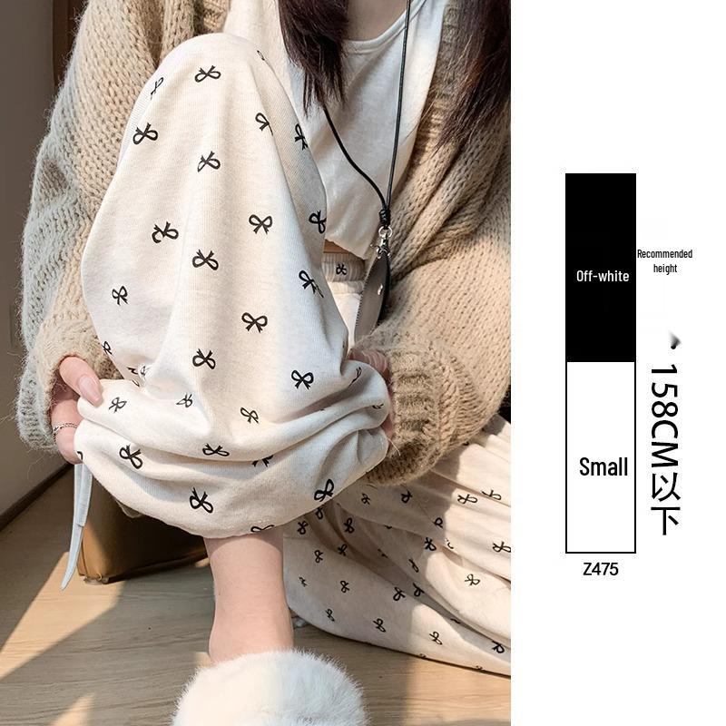 2025 Women's High Waist Soft Wide-Leg Pants with Bow, Slimming Fit, for Spring & Autumn