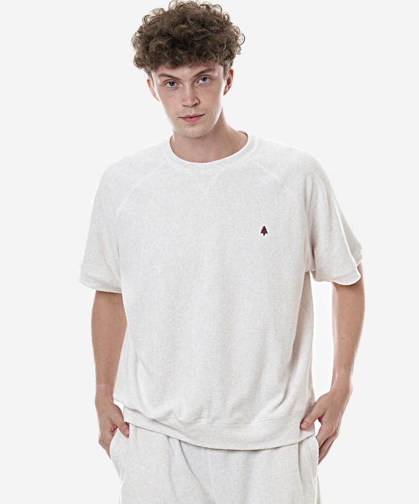 Beikeusyeocheu Terry Crew Neck Short Sleeve Oatmeal