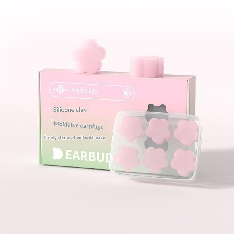 Cute Silicone Flower Ear Plugs For Sleeping, Swimming - Soft Noise Cancelling Silicone Gel Wax Earplugs For Sleep And Swimmers