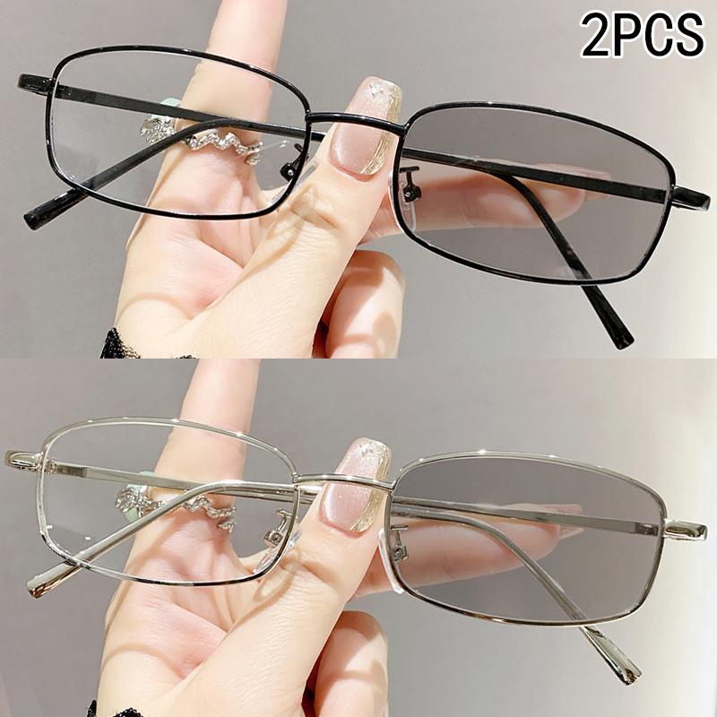 1/2/3PCS Small Frame Anti-blue Light Glasses Fashionable Metal Progressive Photo-sensitive Anti-glare 026