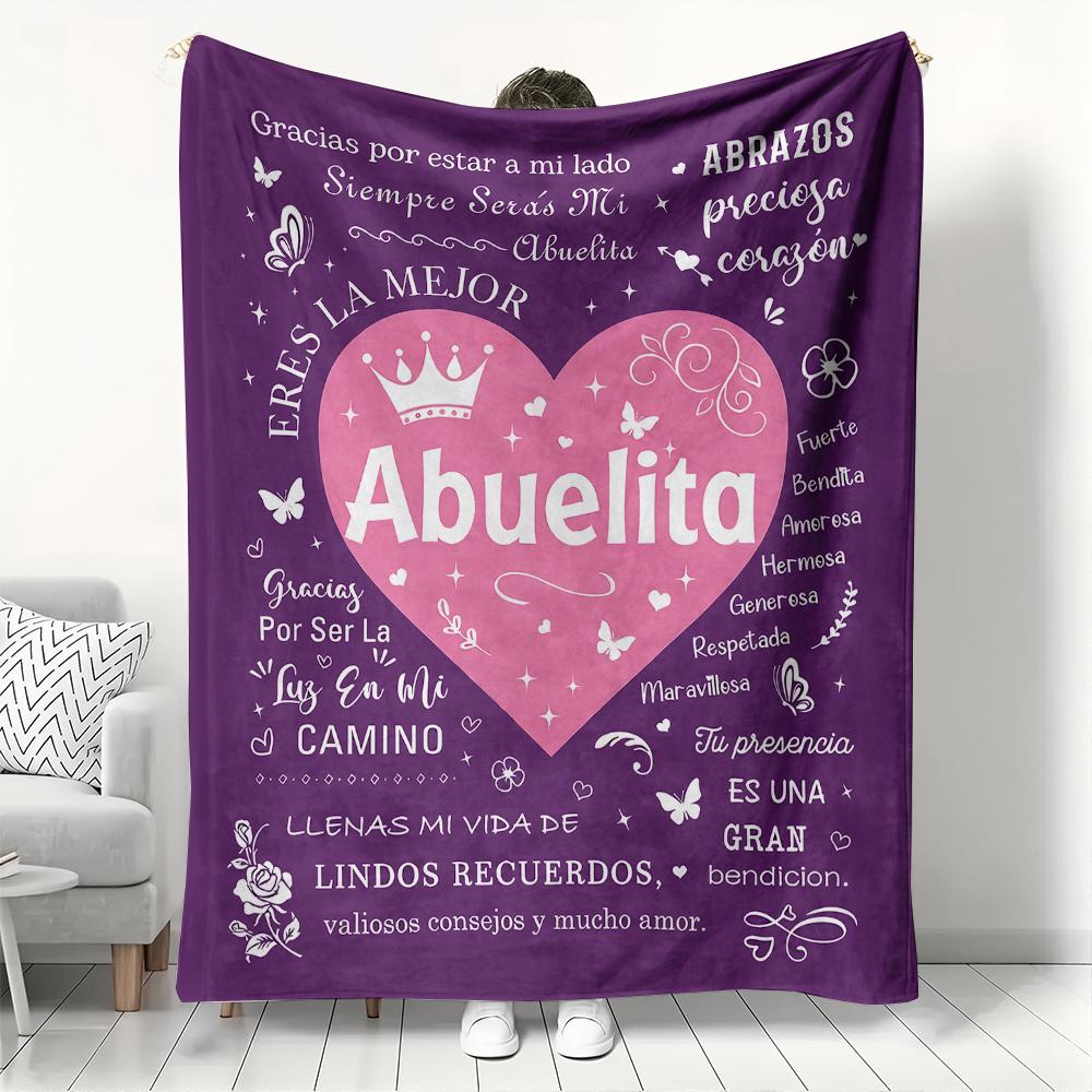 Gift To Abuelita Abuelo Mama Papa Thin Blankets for Anniversary Birthday Father's Day Mother's Day Festival Gift Four Season Use