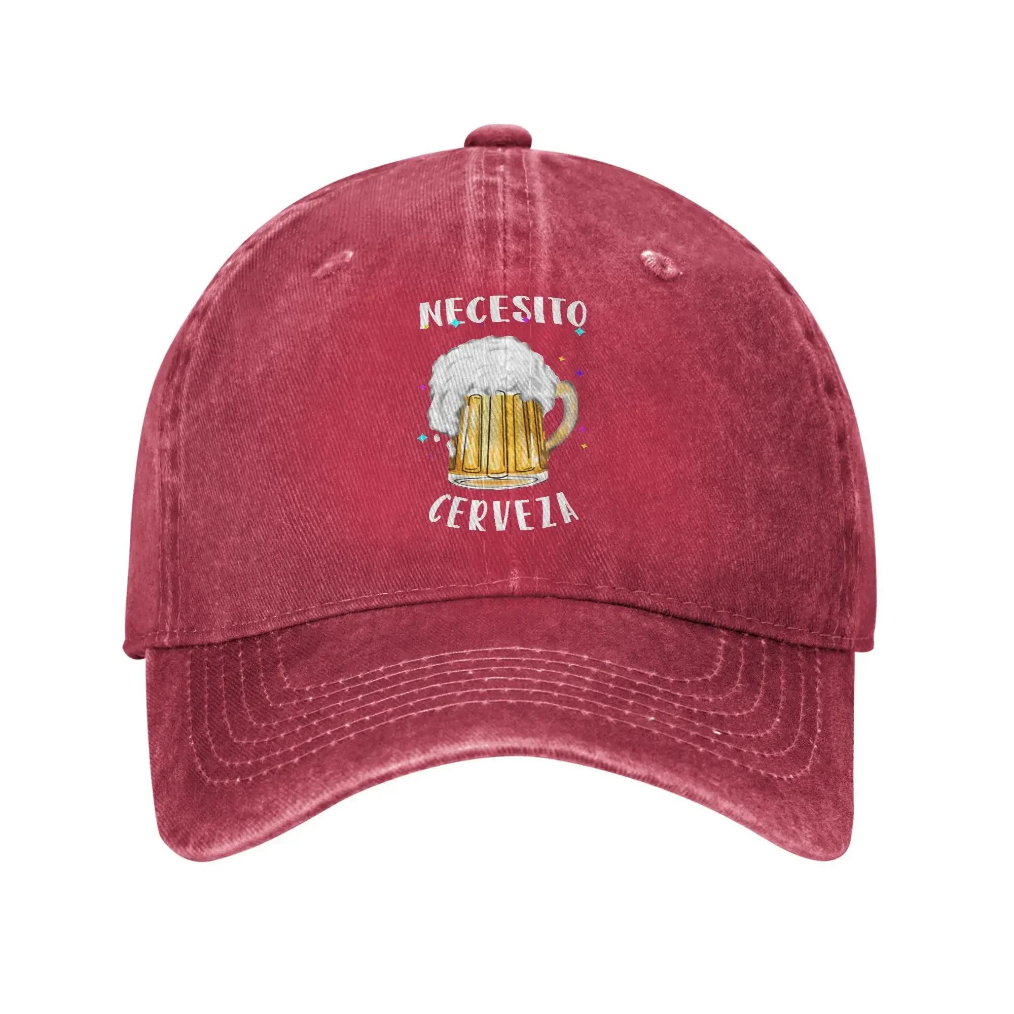 

Necesito Cerveza Washed Baseball Cap Need a Beer Classic Sun Trucker Hat Summer Couple WoUnisex Hunting Camping Snapback Cap One Size