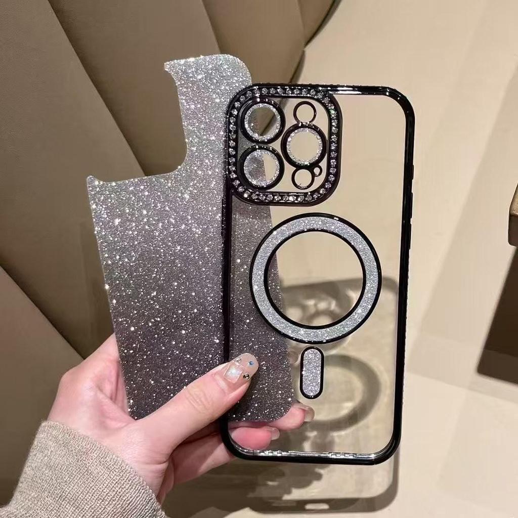 Glitter Magnetic Wireless Charging Case for Apple iPhone 17 Pro Max/16/15/14/13