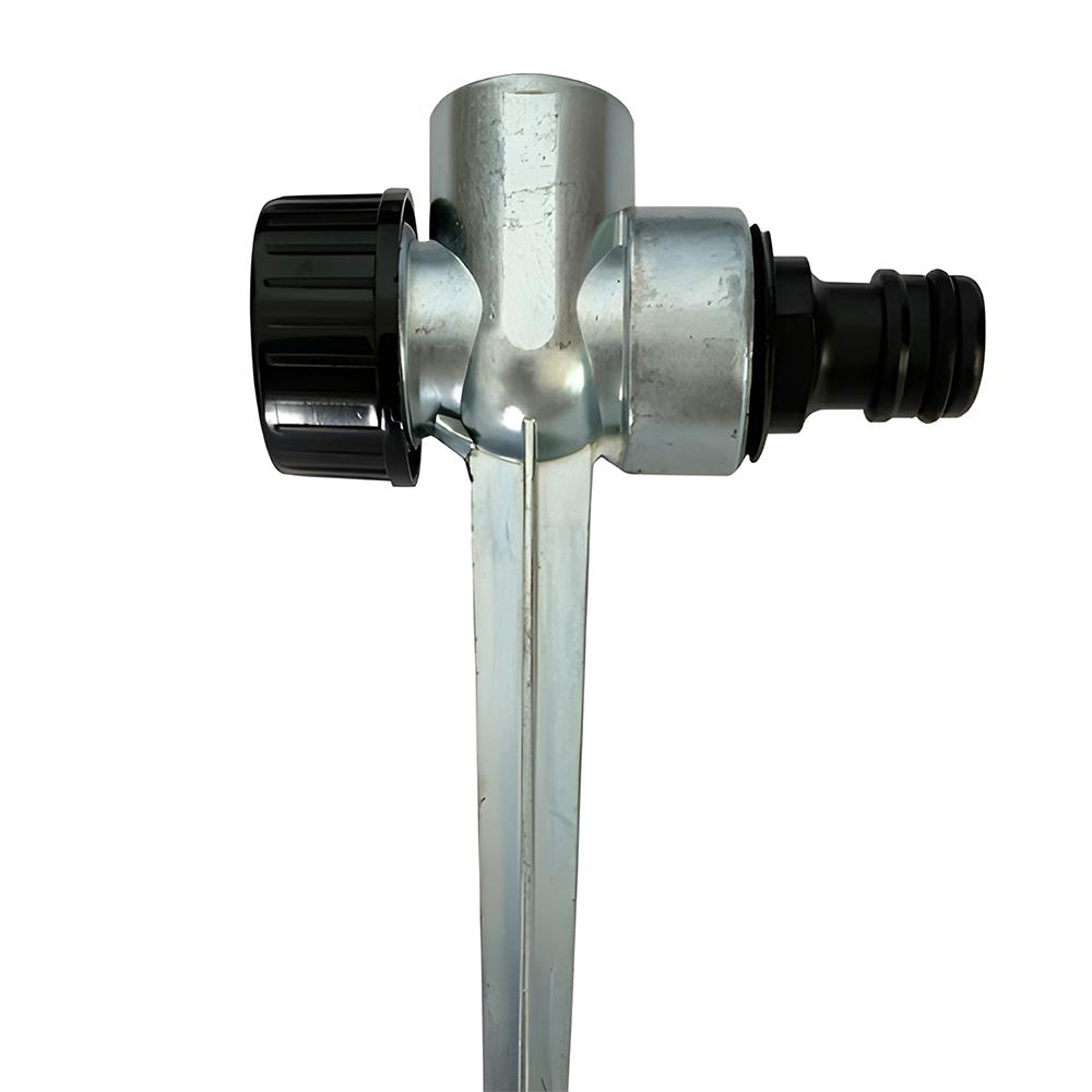 Impact Sprinkler On Spike Base Heavy Duty Zinc Alloy Water Sprinkler for Yard Lawn Garden 0 360 Degrees Rotate Large