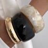 Ingemark 3 Styles Exaggerated Resin Acrylic Wide Bracelets for Women Hip Hop Geometric Bangles Grunge Jewelry Steampunk Pulseras