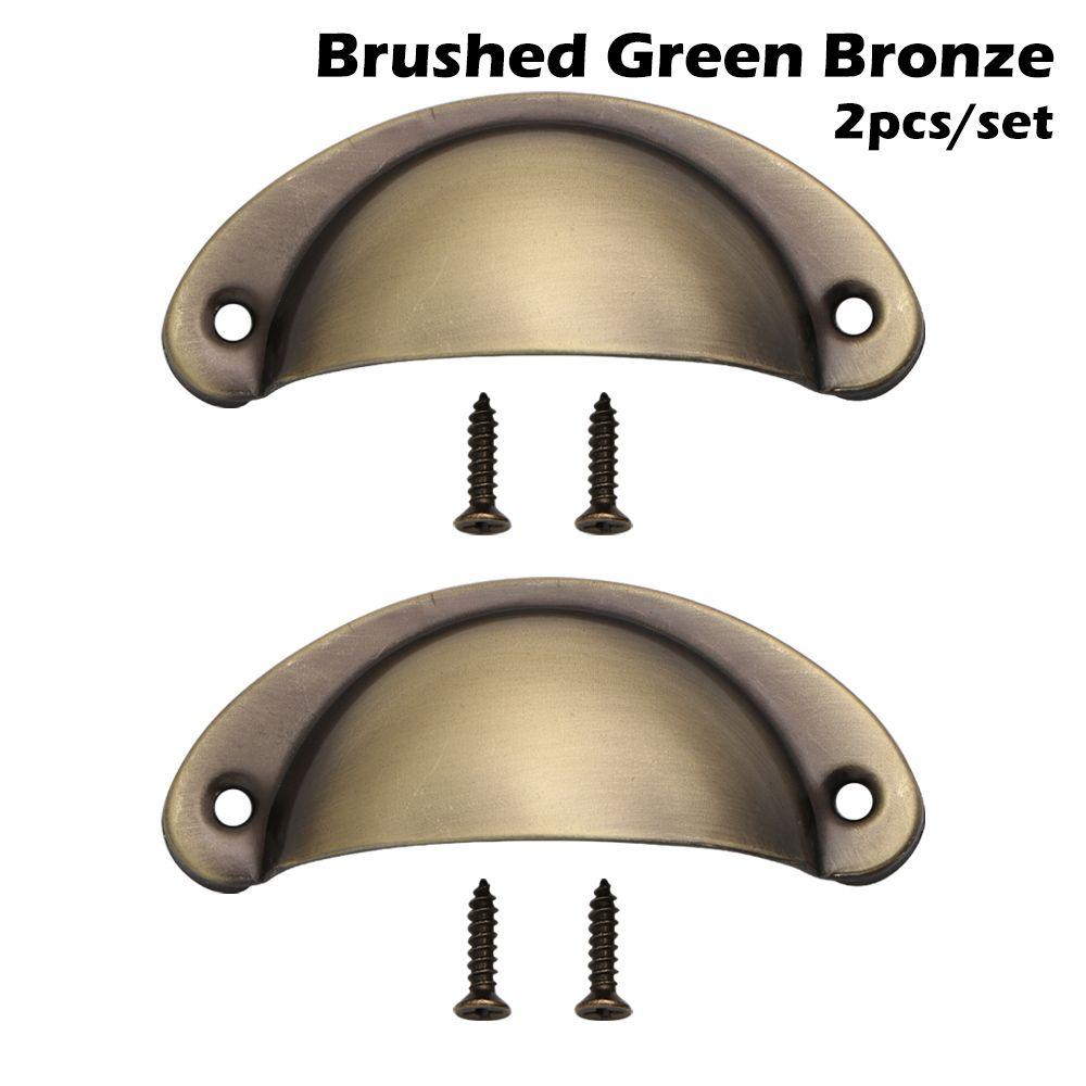 

Cabinet Shell Shape Antique Brass Dresser Wardrobe Pulls Door Handle Cabinet Pulls Drawer Knob brushed green bronze