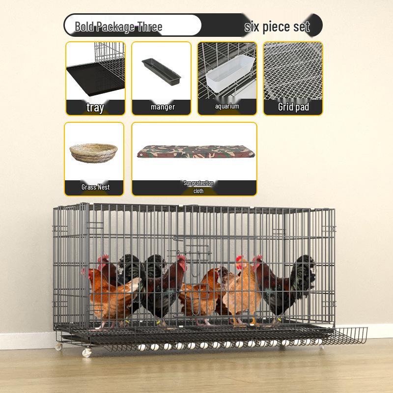 Extra Large Outdoor Automatic Cleaning Chicken & Duck Coop with Folding Rabbit Enclosure