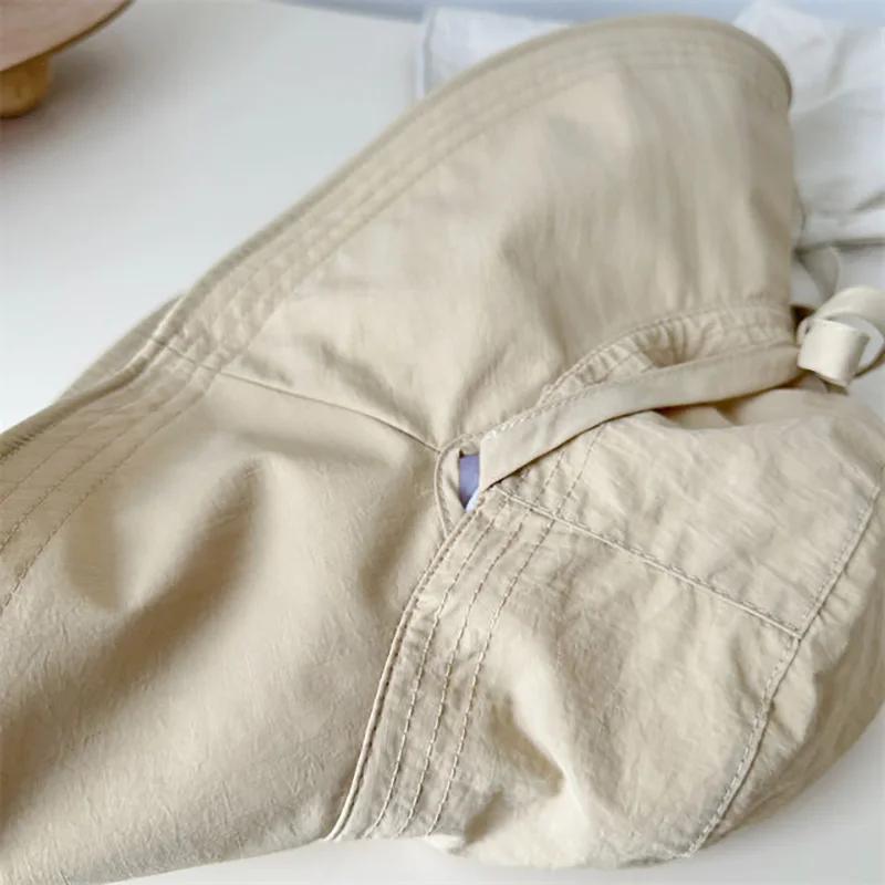 Cappello da Pescatore Donna con Lacci Fiocco Protezione Solare Ampia Tesa Estivo Anti-UV Cinturino Cappelli a Secchiello Ragazza Coreana Viaggio Spiaggia Cappelli a Secchiello