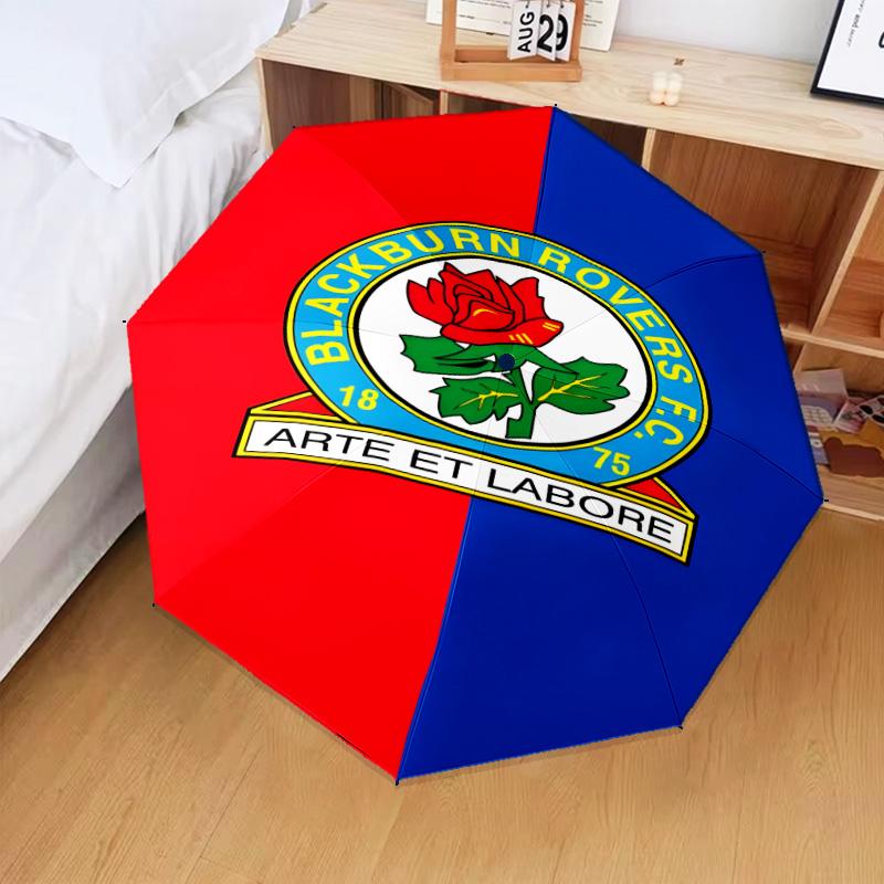 1PC Blackburn Rovers Crest Football Club Umbrella Folding umbrella, automatic umbrella 8-Frame for Travel, camping Fan gifts Christmas Gifts