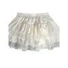 Kumikumi Ballet Style Lace Lace Skirt Cake Dress Women's Early Autumn Fashion Tape Pettiskirt A- line Skirt