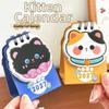 Mignon Chat Dessin Animé 2027 Calendrier de Bureau Mini Planificateur Marque-Page Calendrier à Spirale Ornements Accessoires de Bureau