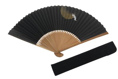 Folding Kyoto Craftsman with Fan In Paper Box Men's Fan, Made, Case, (Bat Design)