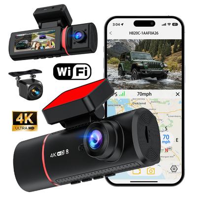 4K Dash Cam Built-in WiFi GPS 3.16"  Car DVR Night Vision 24H Parking Monitor Loop Recording G-Sensor Car Black Box Recorder